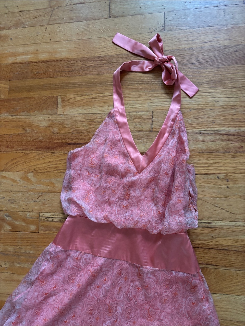 Laundry By Shelli Segal 100% Silk Patterned Halter Dress - Picture 2 of 9